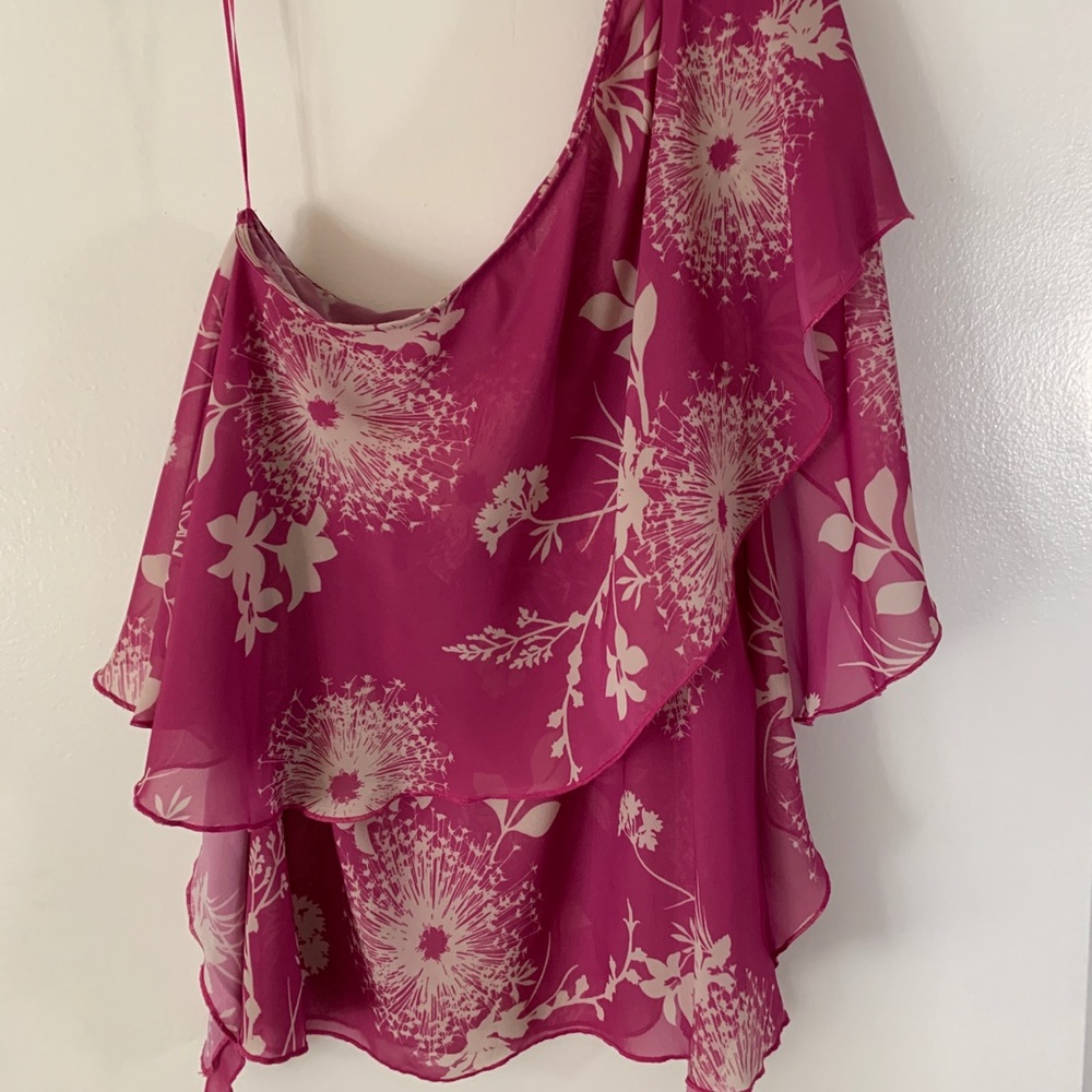 One shoulder floral top
